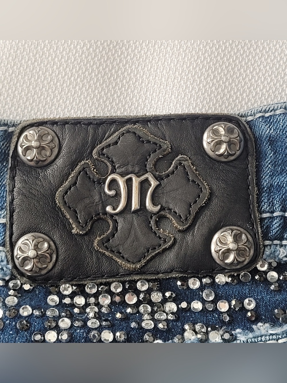 Miss Me Distressed Boot Cut Jeans - Blue Wash JE5002818L size 30 - Picture 11 of 13